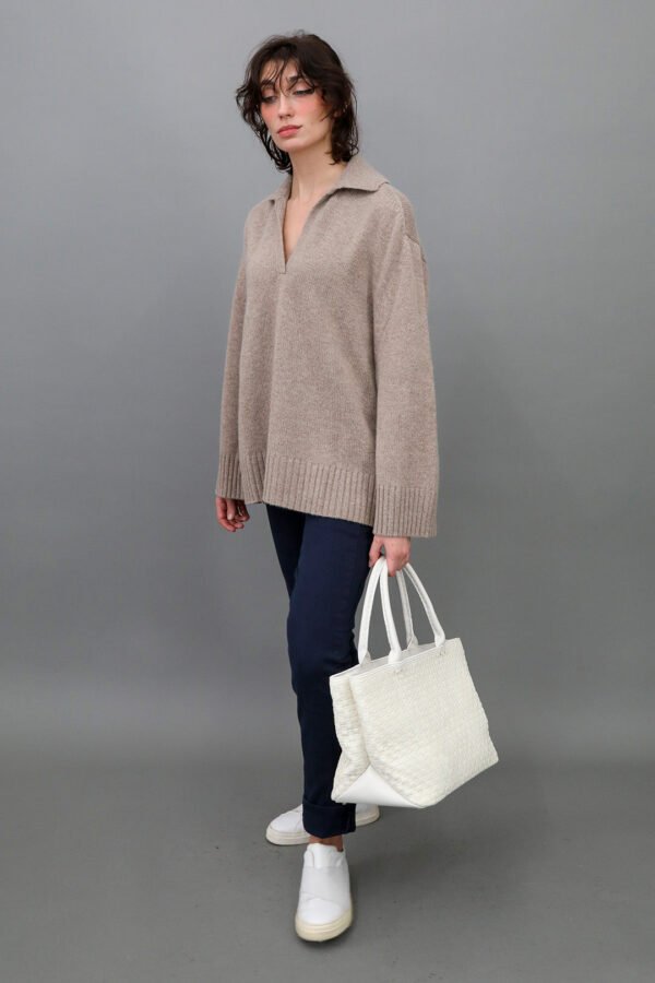 ROUEN POLO NECK SWEATER IN CASHMERE MERINO 4 PLY KNIT - Image 5