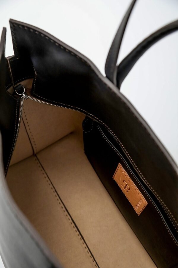 BOLZANO FRENCH BARENIA LEATHER TOTE IN ESPRESSO - Image 5