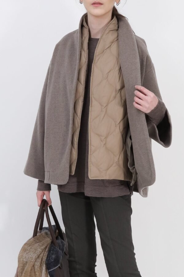ELENA ITALIAN VIRGIN WOOL & GOOSE DOWN TWO PIECE COAT SET IN TAUPE - Image 2