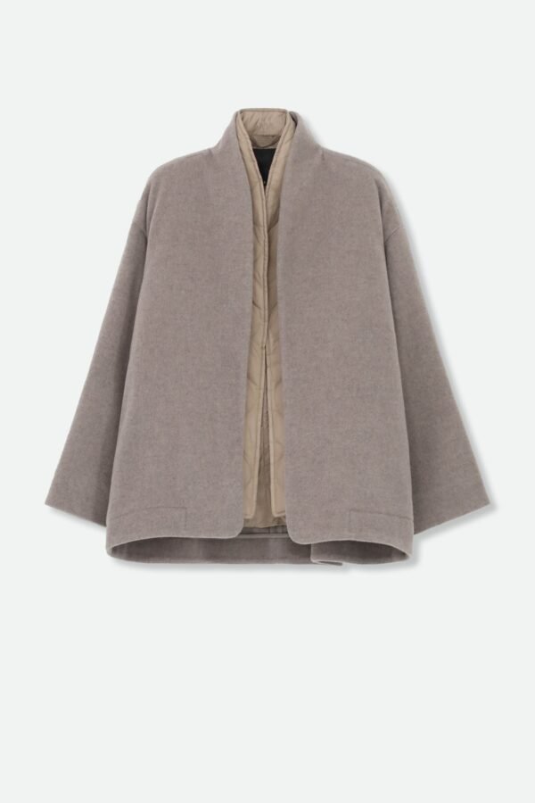 ELENA ITALIAN VIRGIN WOOL & GOOSE DOWN TWO PIECE COAT SET IN TAUPE - Image 4