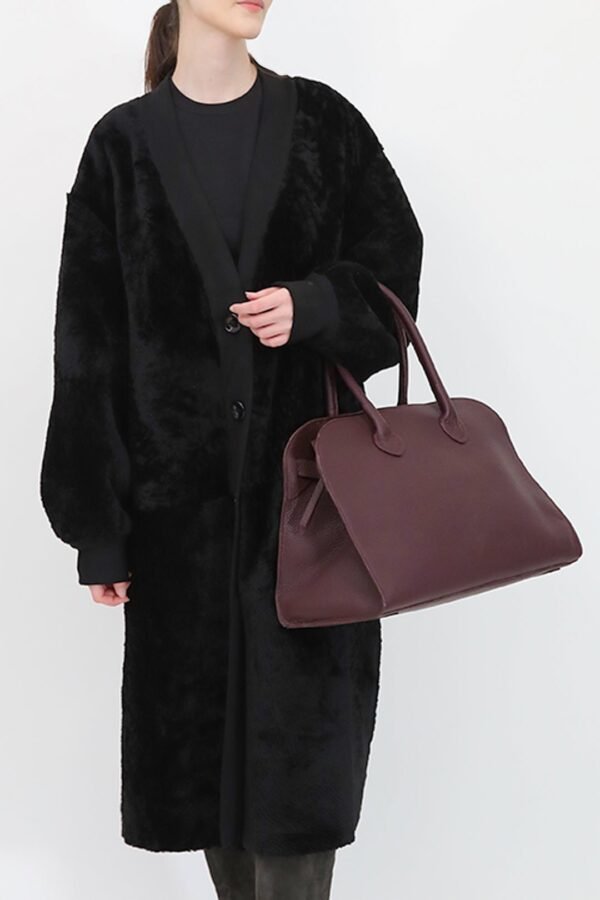 LONG ITALIAN SHEARLING BUTTON COAT - Image 2