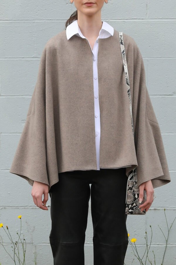 PELLERYN JACKET IN ITALIAN WOOL IN TAUPE - Image 2