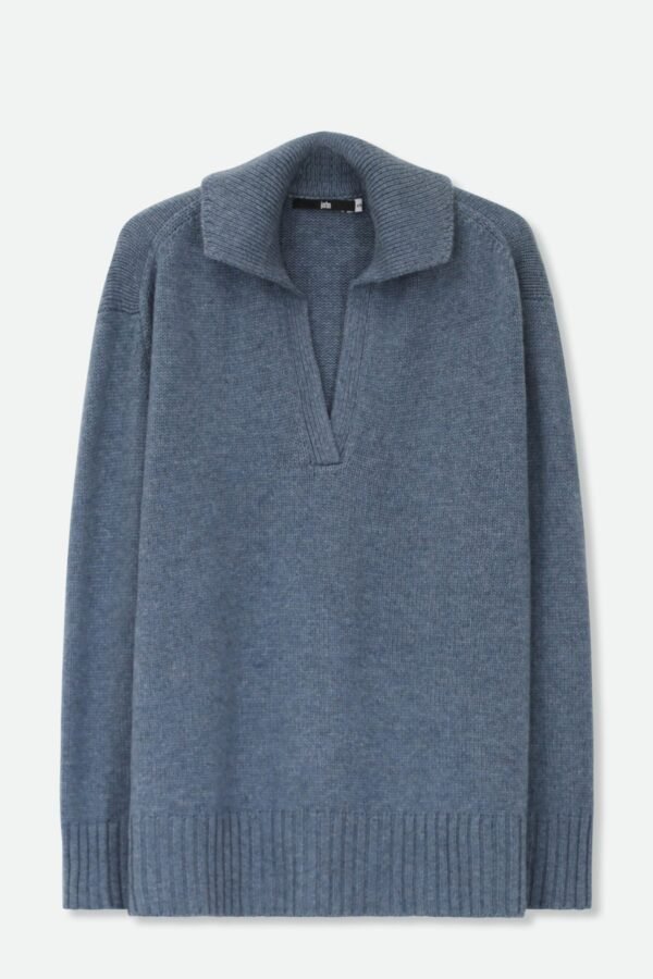 ROUEN POLO NECK SWEATER IN CASHMERE MERINO 4 PLY KNIT - Image 7